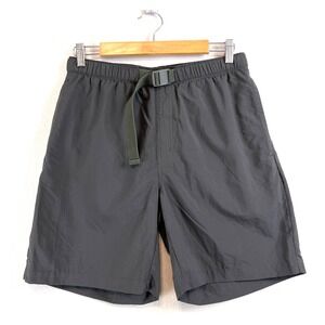 COLUMBIA Mens Belted‎ Swim Shorts Trunks Lined Mens Small 8" Length Gray Water